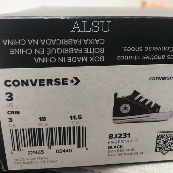 Converse Chuck Taylor First Star HI Black, crib - Picture 7 of 7